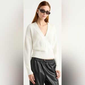 Classic White V-Neck Sweater